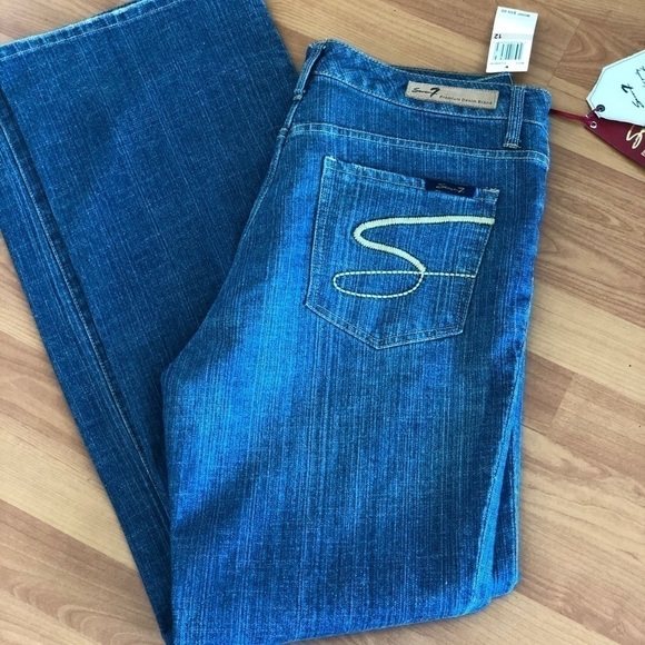 NWT Seven 7 Premium Denim Flare Jeans Size 12 - Picture 8 of 16